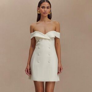 Meshki Strapless Cream Dress